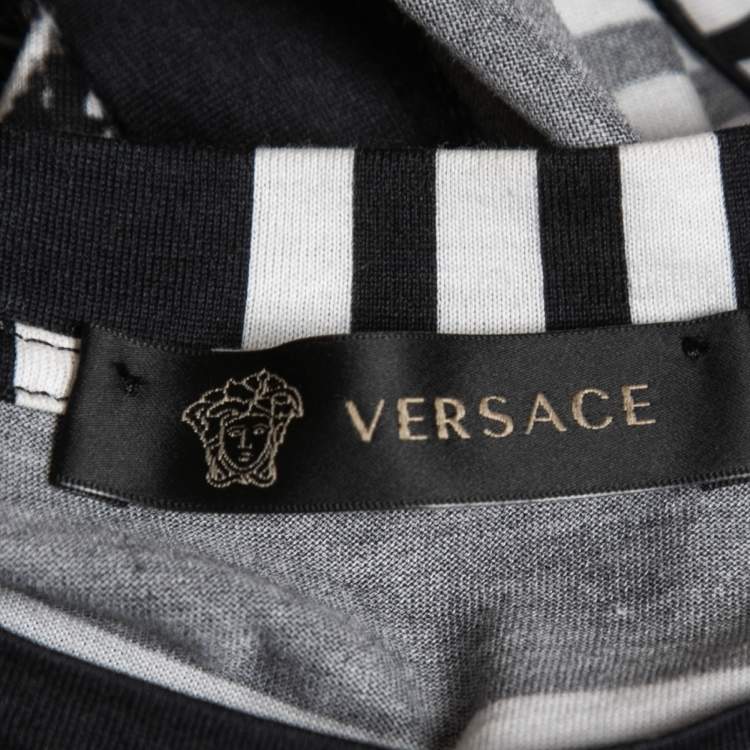 Pre Owned Versace Multicolor Printed Cotton Knit T-Shirt M