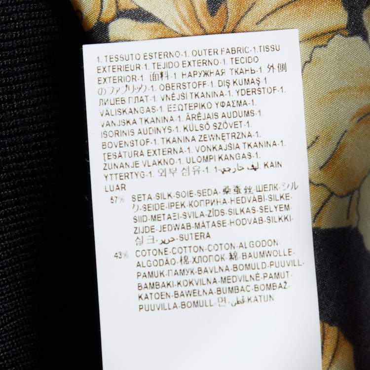 Pre Owned Versace Black Baroque Printed Silk & Knit Tank Top S