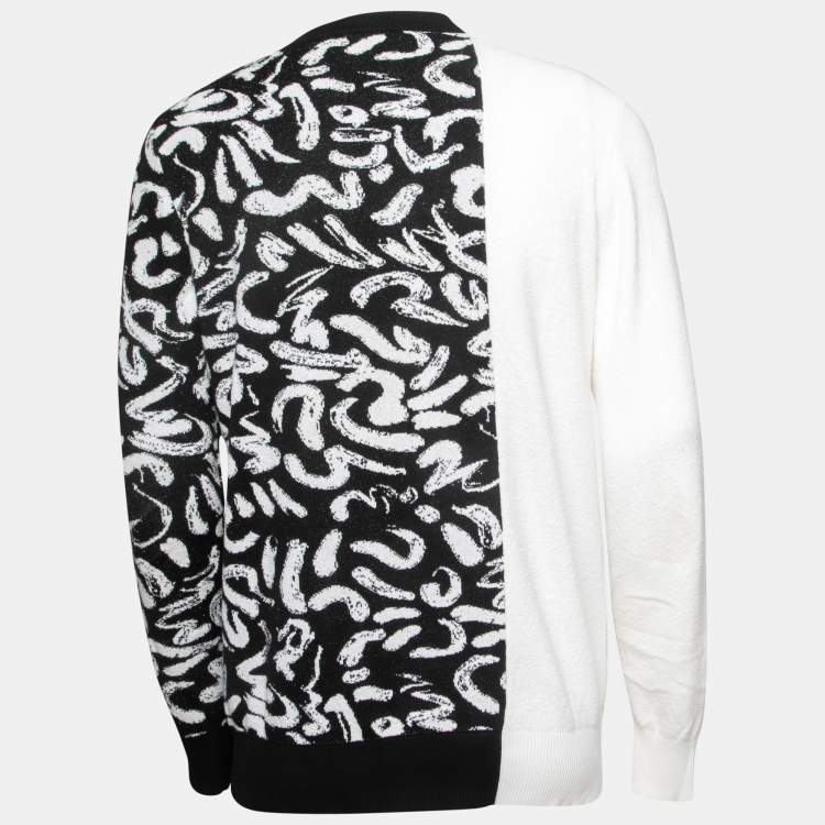 Versace black outlet and white sweater