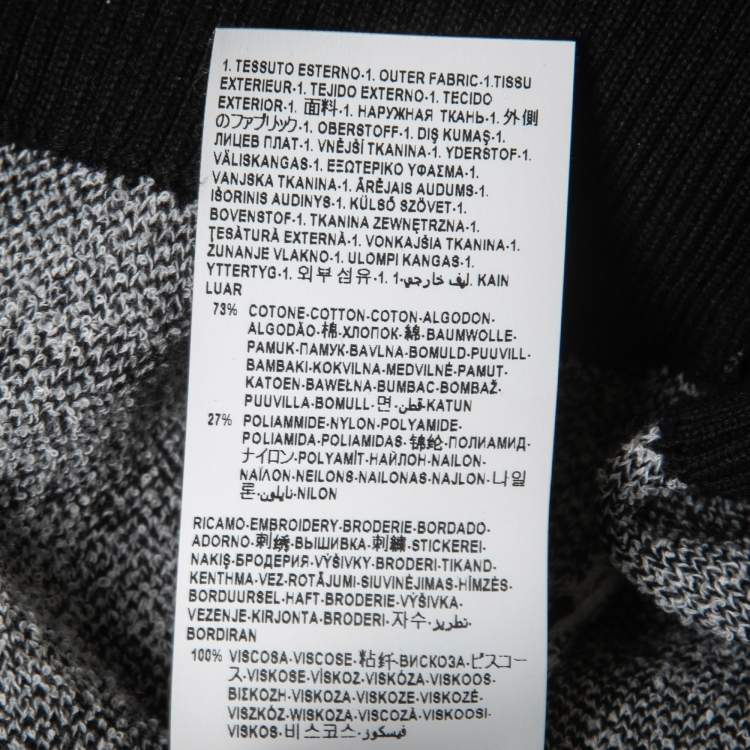 Pre Owned Versace Black/White Patterned Knit Sweatshirt XL