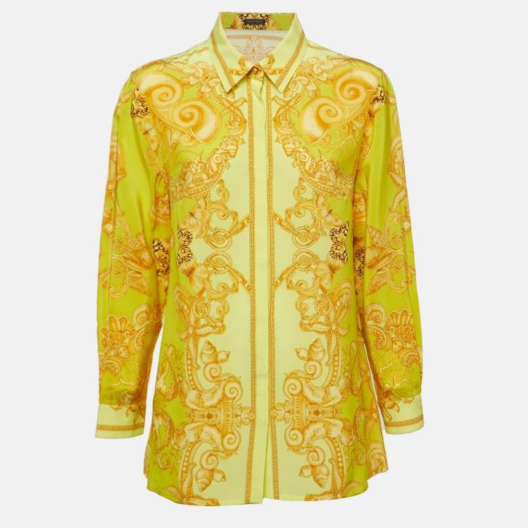Versace Printed silk shirt Yellow Outfit for Womenoutfits for
