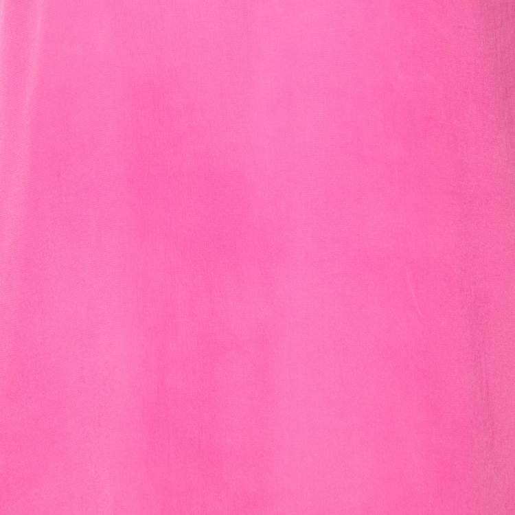 Pre Owned Versace Pink Silk Chiffon Neck Tie Detail Sleeveless Top M