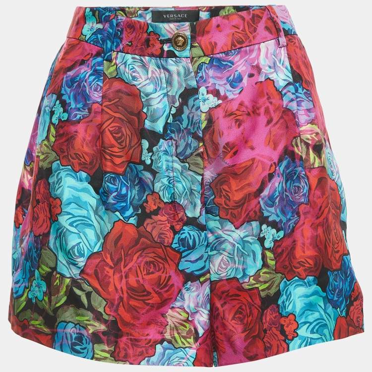 【関税&送料込み】Versace Multicolor Shorts With Elastic W Versace Multicolor Rose Printed Silk Shorts M Versace | TLC