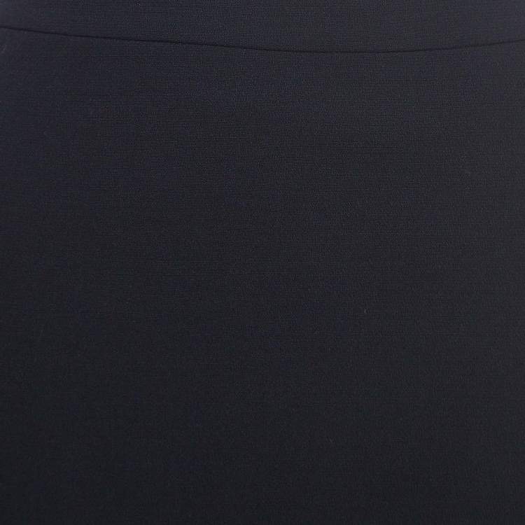 Pre Owned Versace Navy Blue Wool Knit Mini Skirt S