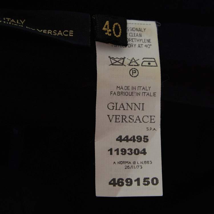 Pre Owned Versace Navy Blue Wool Knit Mini Skirt S
