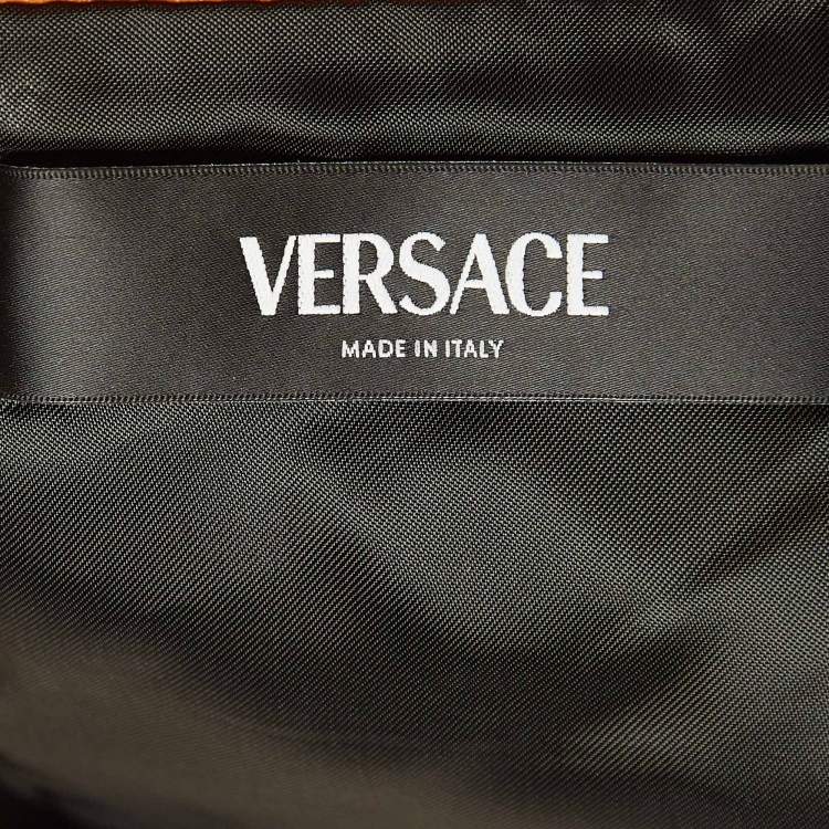 Pre Owned Versace Brown Leather Mini Skirt S