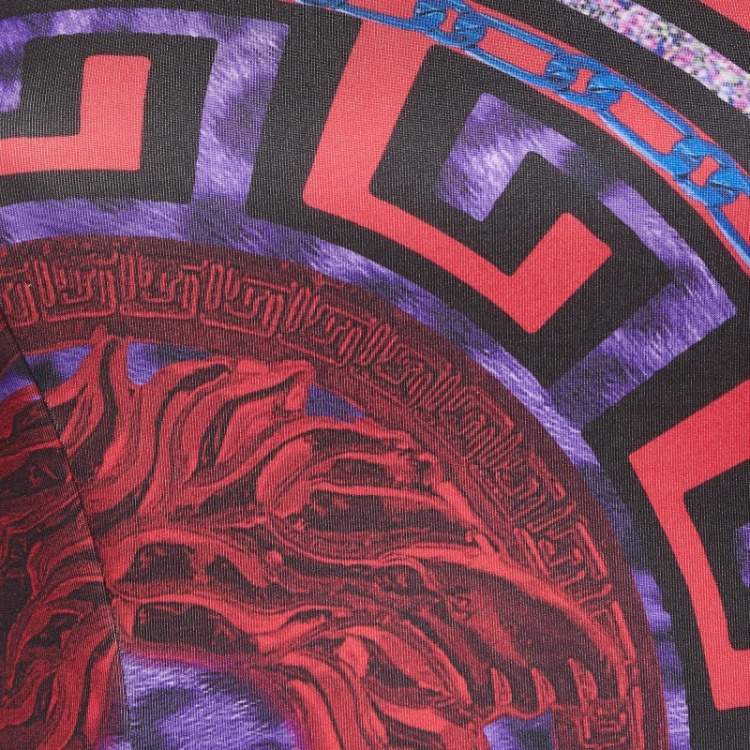 مملوكة مسبقًا Versace Purple Medusa Print Jersey Mini Dress S