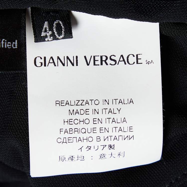 Pre Owned Versace Black Crepe Ruched Sleeveless Top S