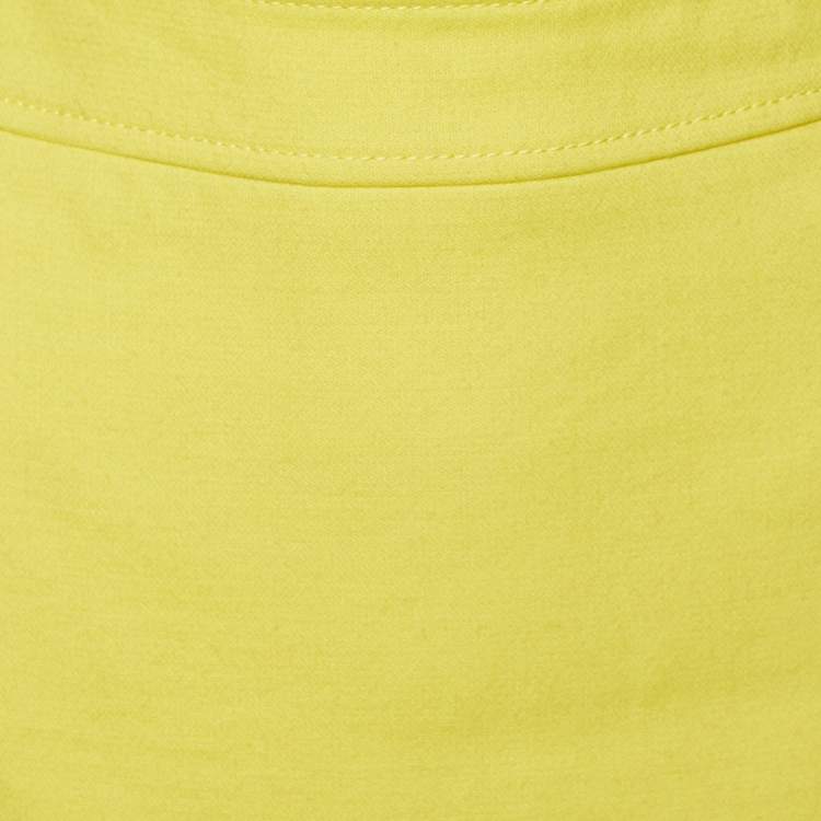 Pre Owned Versace Yellow Wool Pencil Skirt L