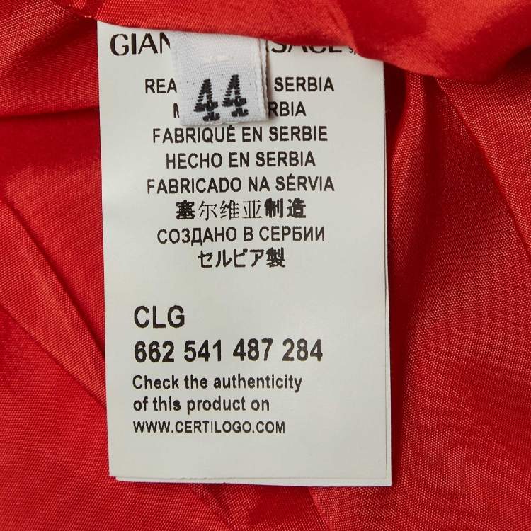Pre Owned Versace Collection Orange Stretch Crepe Blazer M