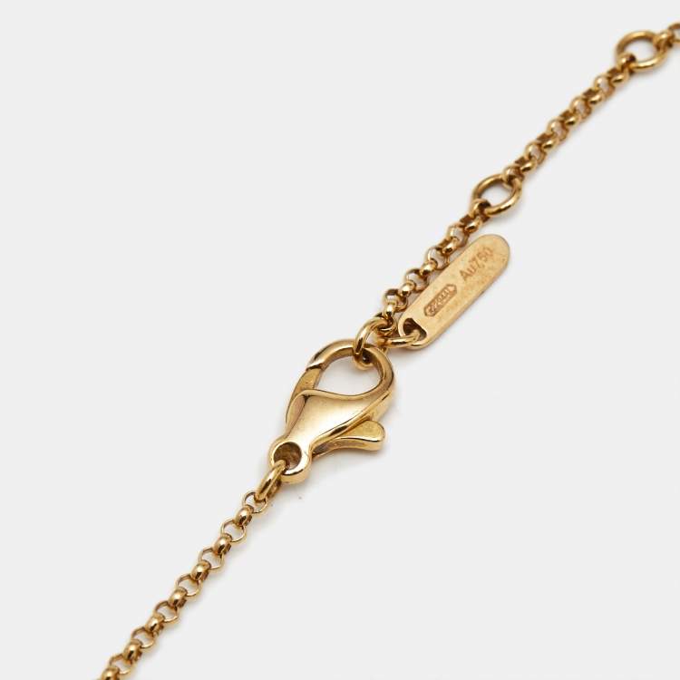 Pre Owned Versace Greca Onyx 18k Yellow Gold Necklace