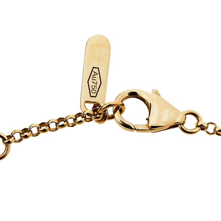 Pre Owned Versace Medusa Diamond 18K Yellow Gold Soft Charm Bracelet