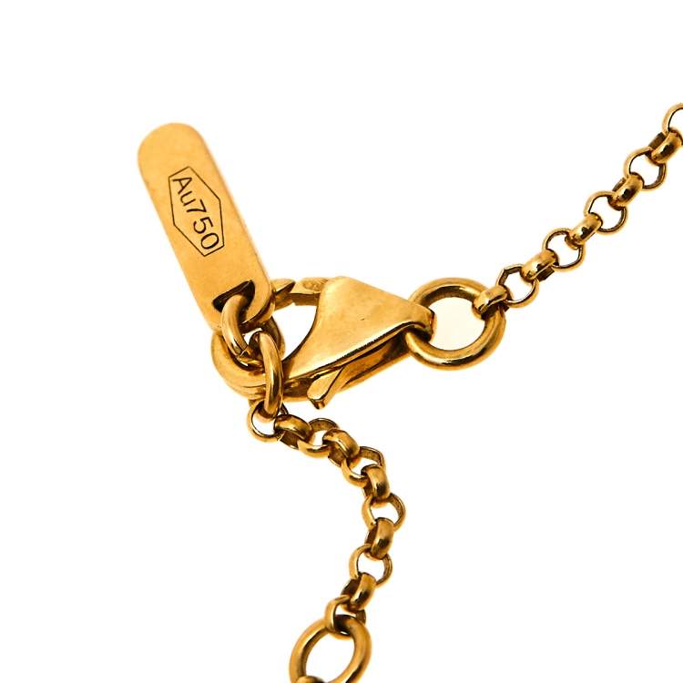 Pre Owned Versace Greek Key Motif 18K Yellow Gold Bracelet