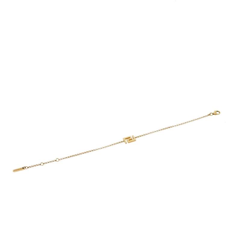 Pre Owned Versace Greek Key Motif 18K Yellow Gold Bracelet