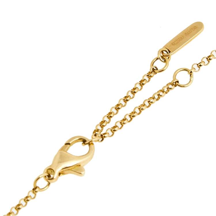 Pre Owned Versace Greca Diamond 18k Yellow Gold Chain Necklace