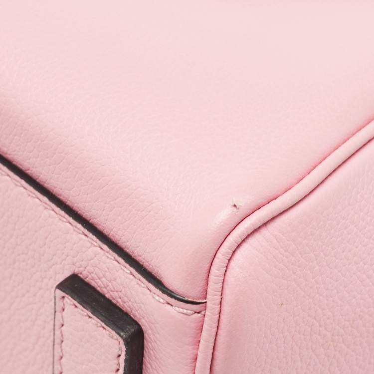Pre Owned Versace Pink Leather La Medusa Top Handle Bag