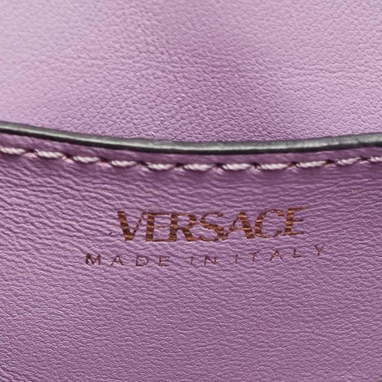Pre Owned Versace Pink Leather La Medusa Top Handle Bag