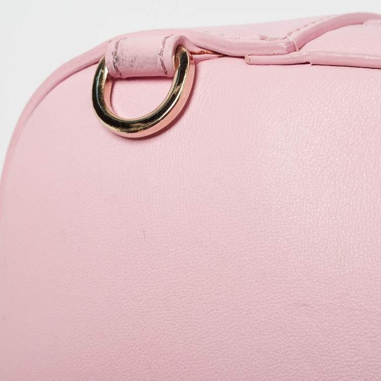 Pre Owned Versace Pink Embroidered Baroque Leather Mini Palazzo Backpack