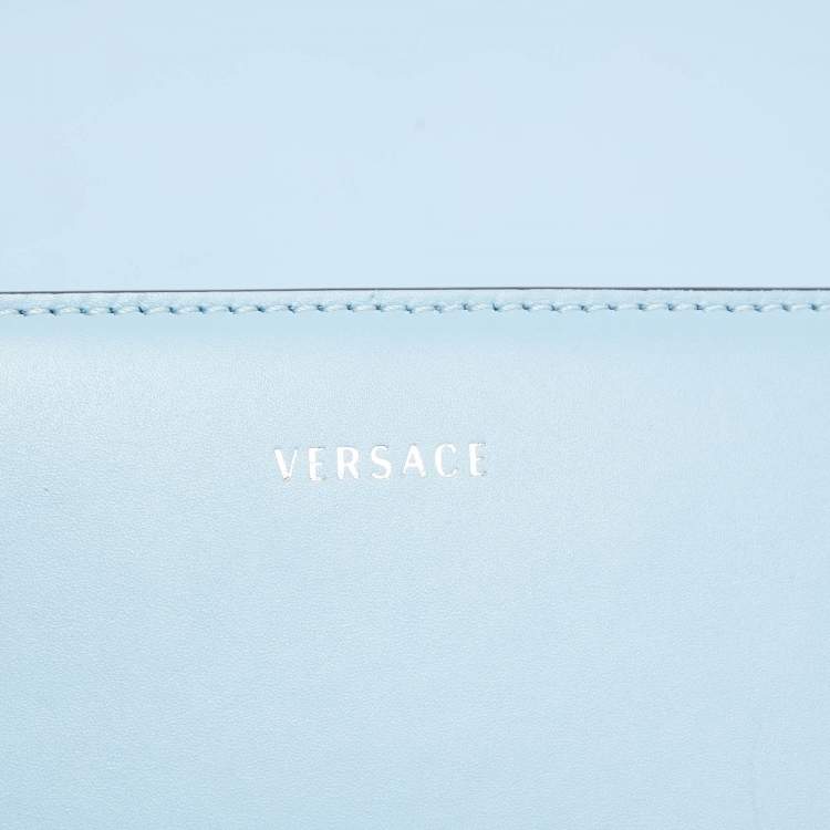 Pre Owned Versace Light Blue Leather DV One Shoulder Bag