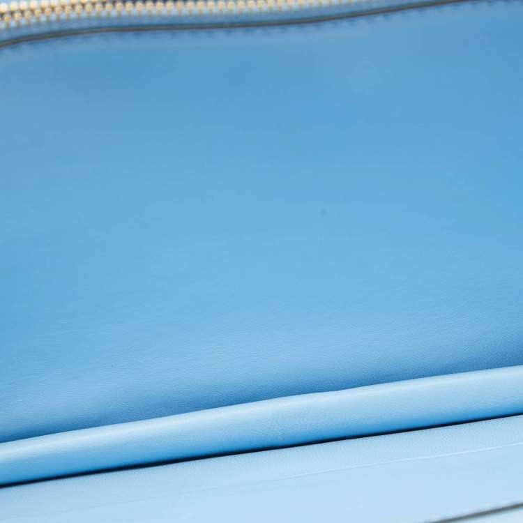 Pre Owned Versace Light Blue Leather DV One Shoulder Bag