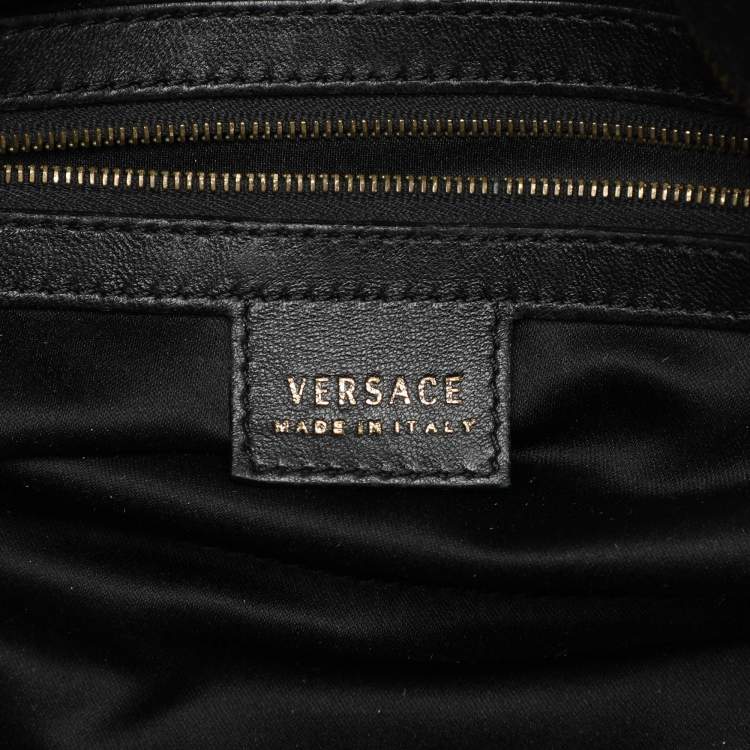 Pre Owned Versace Black Patent Leather Satchel