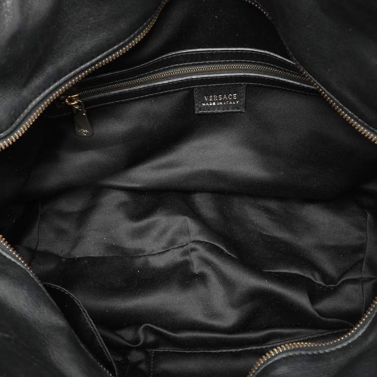 Pre Owned Versace Black Patent Leather Satchel