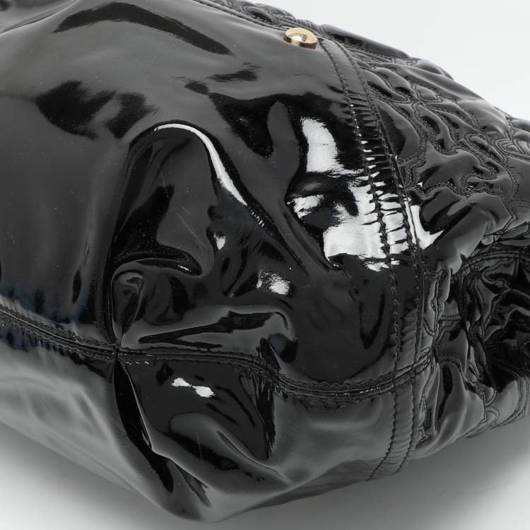 Pre Owned Versace Black Patent Leather Satchel
