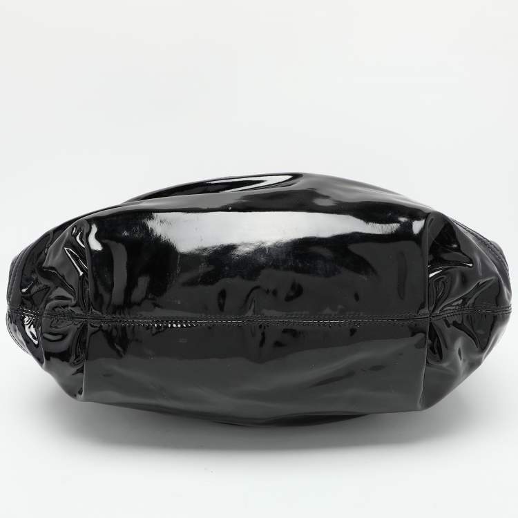 Pre Owned Versace Black Patent Leather Satchel