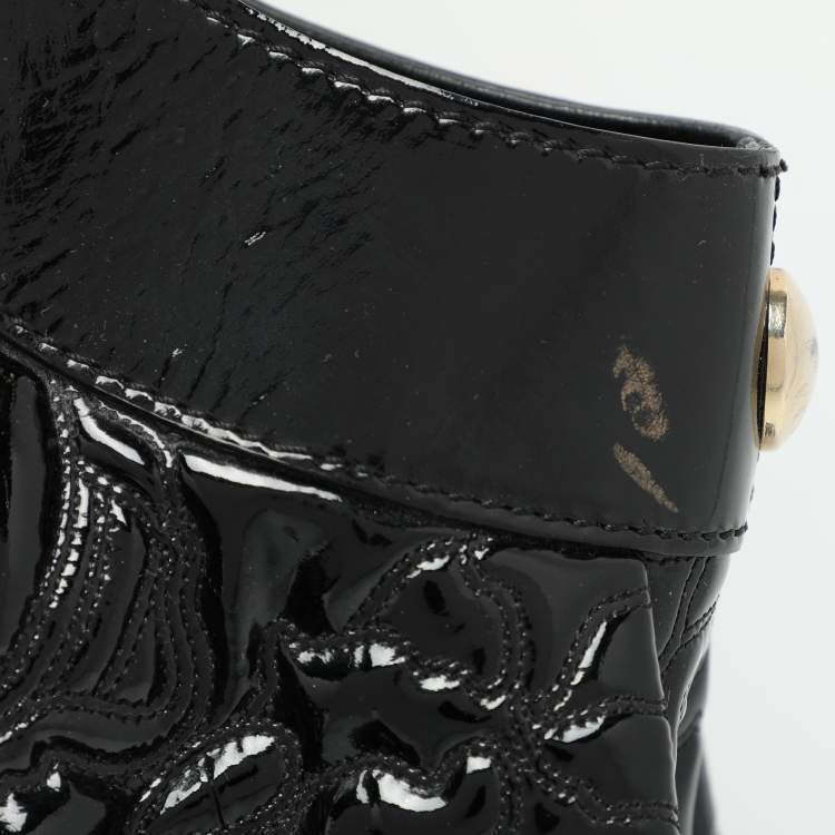 Pre Owned Versace Black Patent Leather Satchel