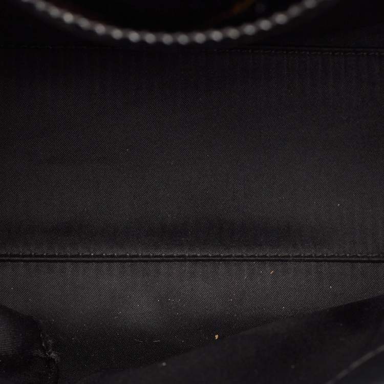 Pre Owned Versace Black Patent Leather Medium Medusa Medallion Tote