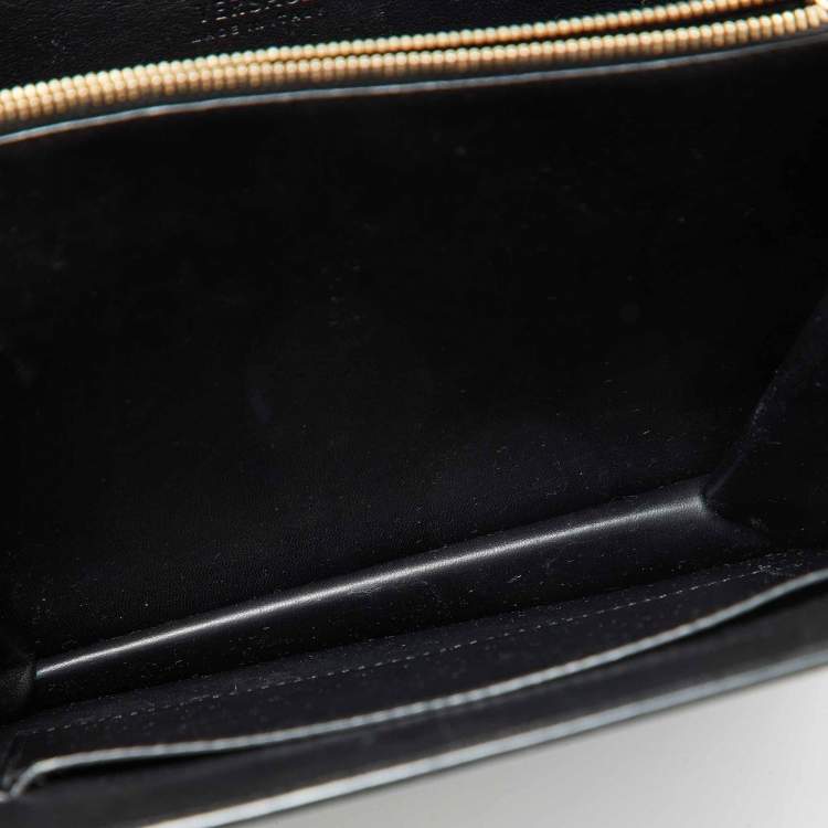 Pre Owned Versace Black Leather Applique Studded Flap Top Handle Bag
