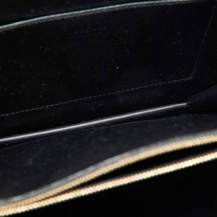 Pre Owned Versace Black Leather Applique Studded Flap Top Handle Bag
