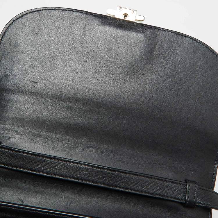Pre Owned Versace Black Leather Applique Studded Flap Top Handle Bag