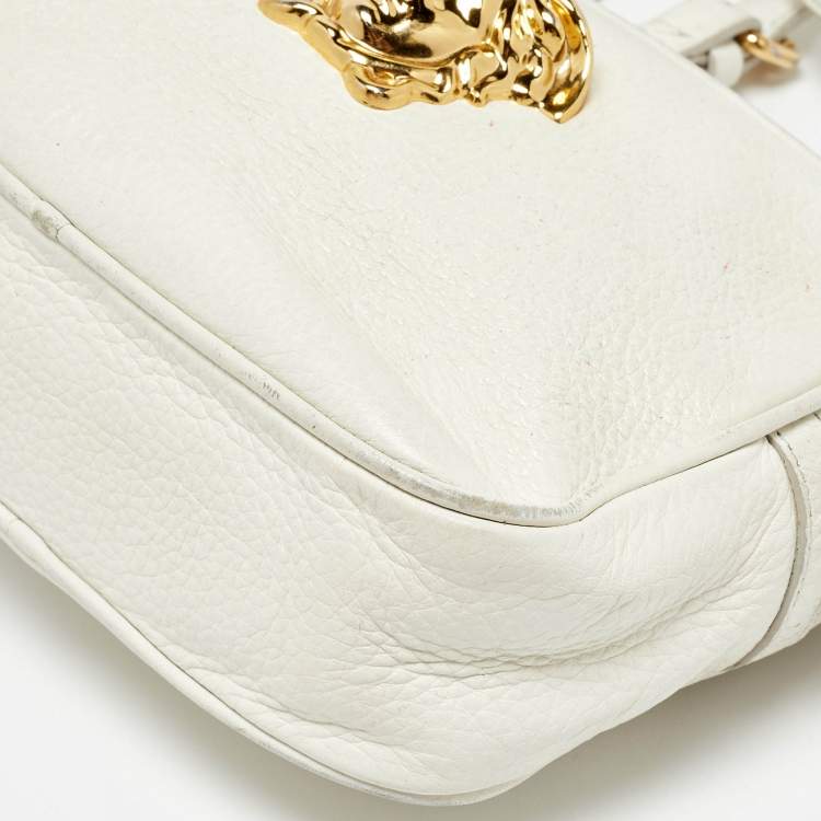 مملوكة مسبقًا Versace White Leather Small Medusa Camera Bag