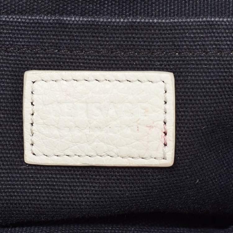 مملوكة مسبقًا Versace White Leather Small Medusa Camera Bag