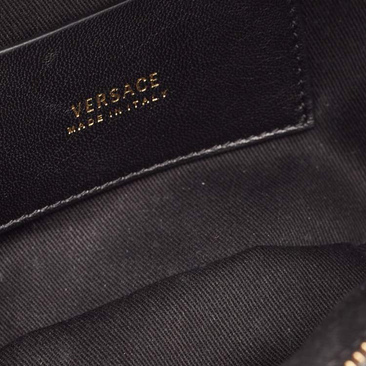 Pre Owned Versace Black Quilted Leather Medusa Belt Bag