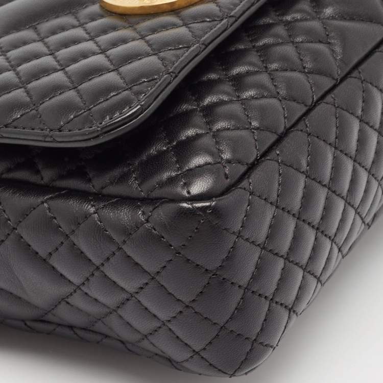 مملوكة مسبقًا Versace Black Quilted Leather Icon Shoulder Bag