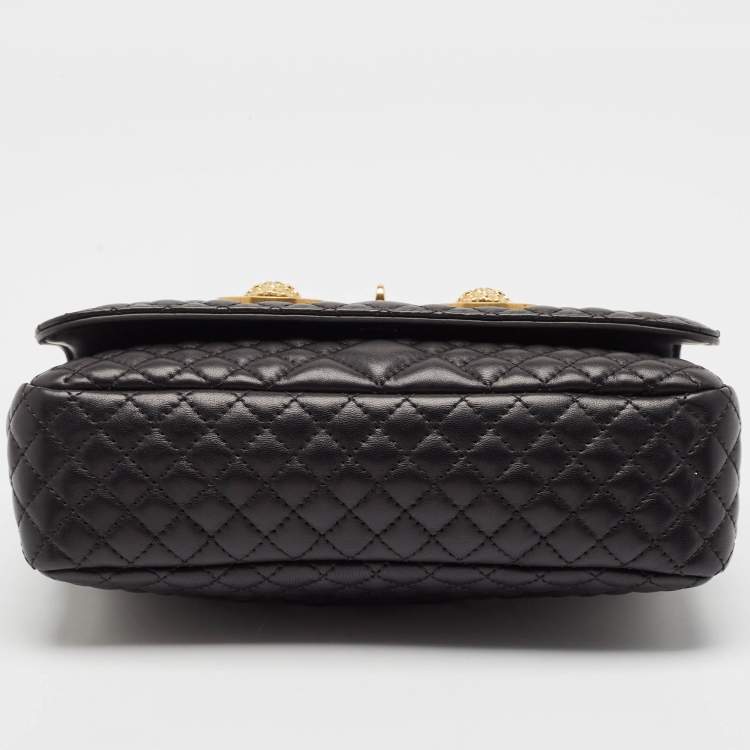 مملوكة مسبقًا Versace Black Quilted Leather Icon Shoulder Bag