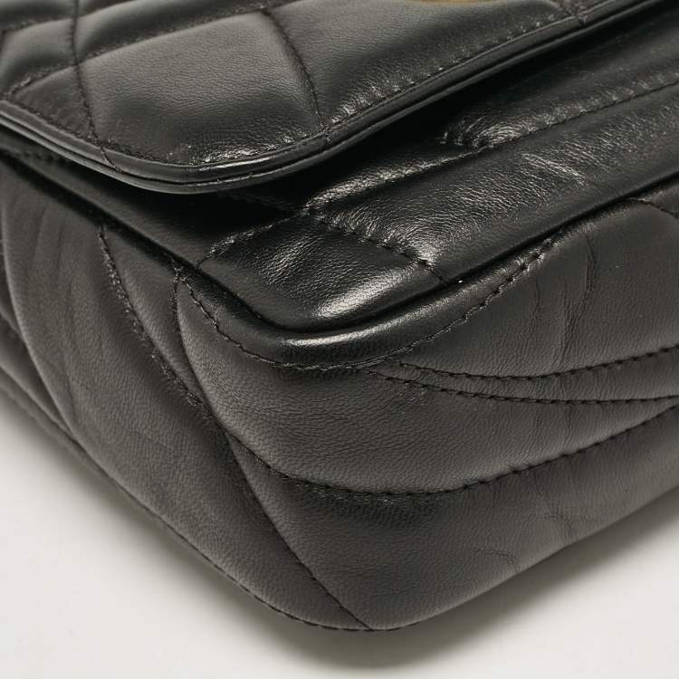 Pre Owned Versace Black Quilted Leather Icon Shoulder Bag