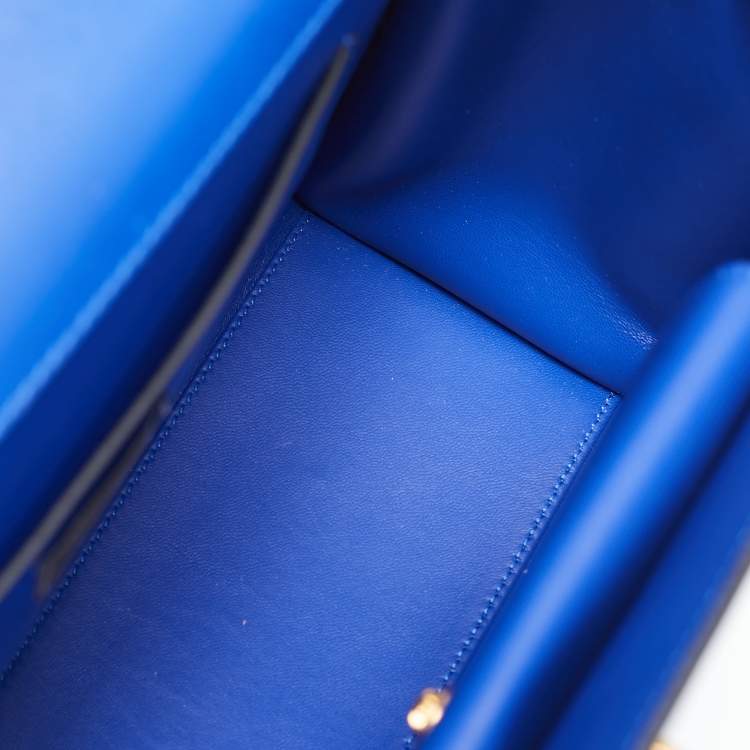Pre Owned Versace Blue Leather Icon Top Handle Bag