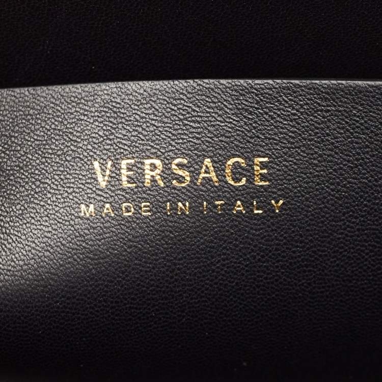 Pre Owned Versace Black Leather Medusa Tribute Tote