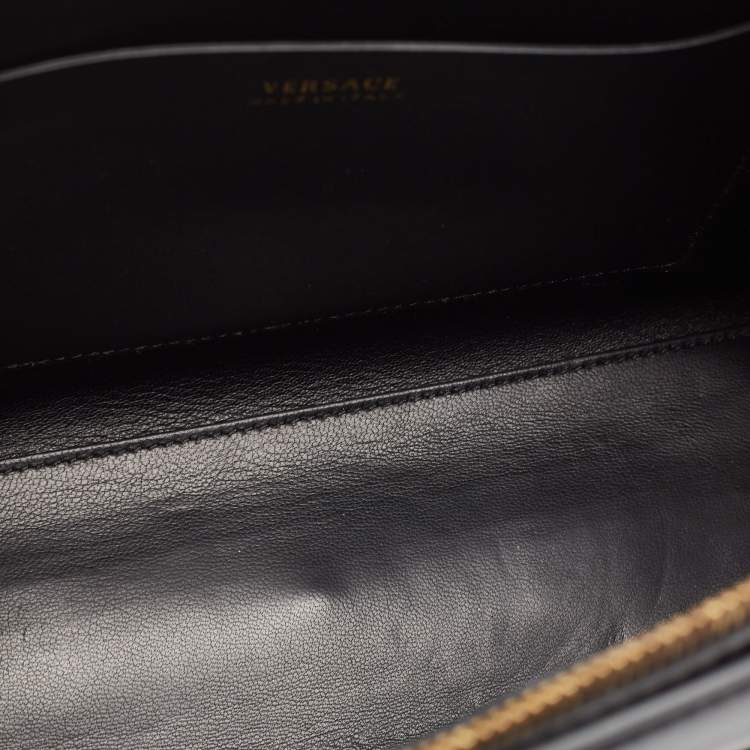 Pre Owned Versace Black Leather Medusa Tribute Tote