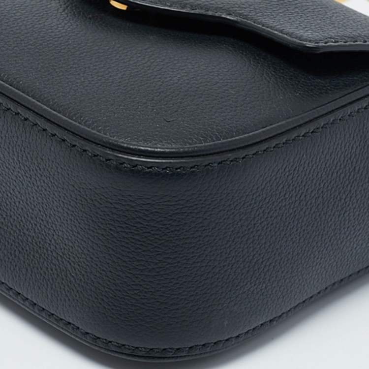Pre Owned Versace Black Leather Mini La Medusa Top Handle Bag