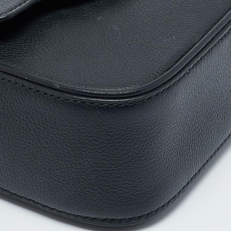 Pre Owned Versace Black Leather Mini La Medusa Top Handle Bag