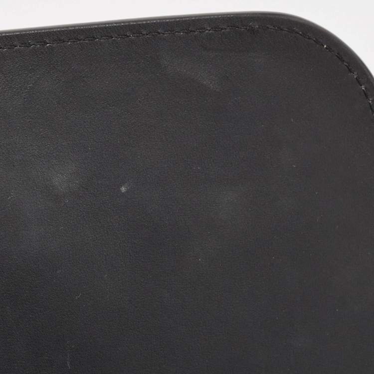 Pre Owned Versace Black Leather Virtus Shoulder Bag