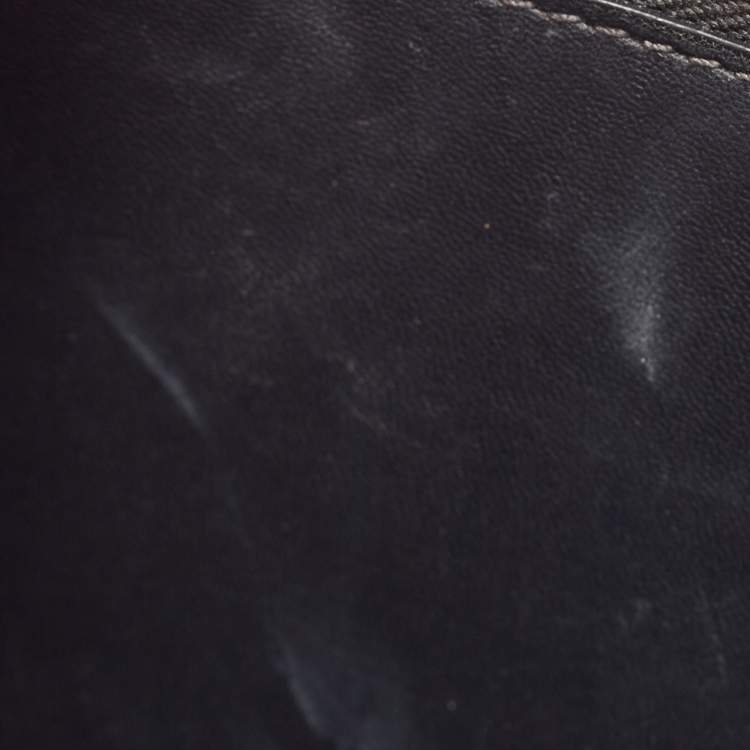 Pre Owned Versace Black Leather Virtus Shoulder Bag