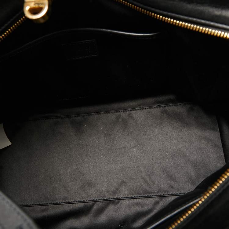 Pre Owned Versace Black Leather Medusa Tote