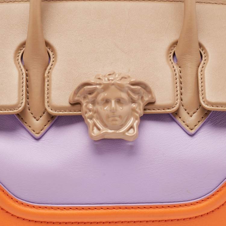 Pre Owned Versace Tricolor Leather Palazzo Empire Tote