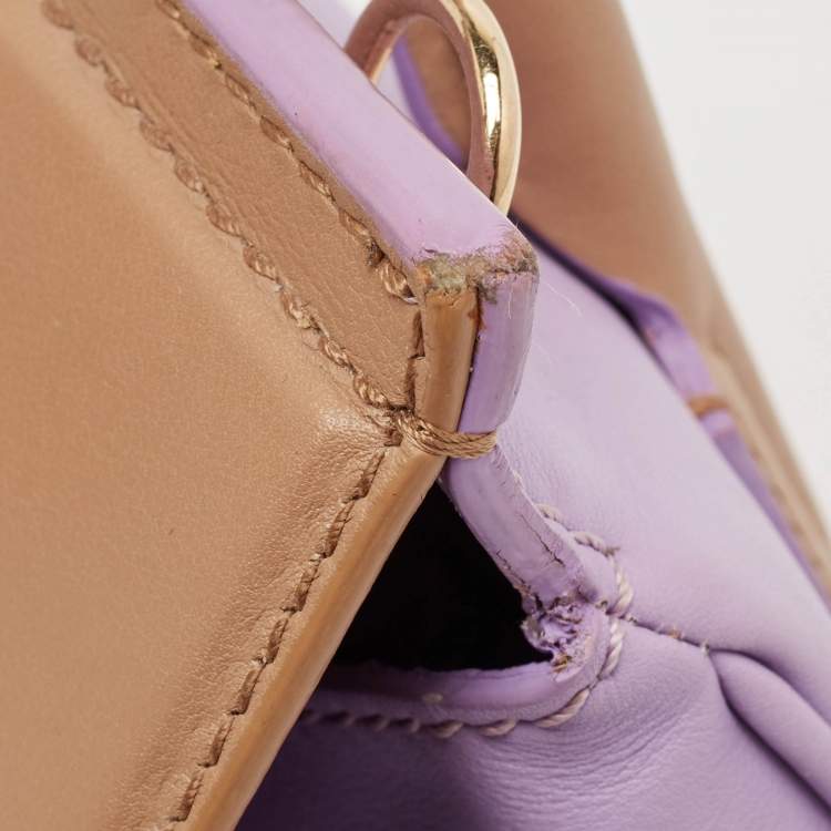 Pre Owned Versace Tricolor Leather Palazzo Empire Tote