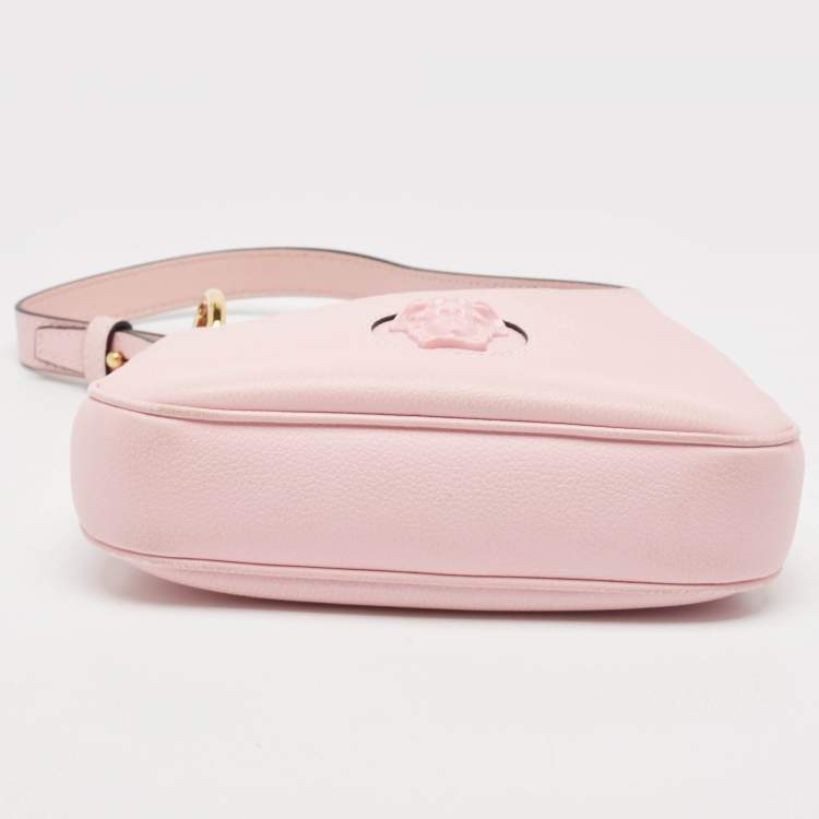 Pre Owned Versace Light Pink Leather La Medusa Shoulder Bag
